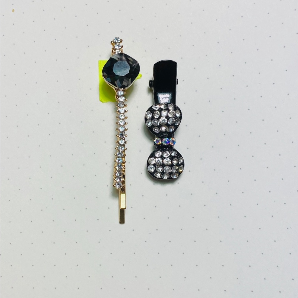 Diamond hair clips 2pc